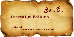 Csereklye Balbina névjegykártya